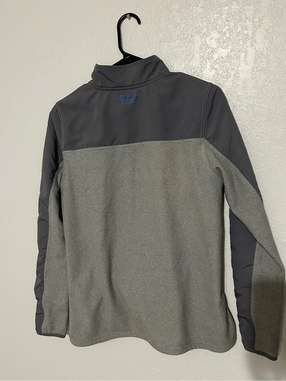 Under Armour Two-Tone Gray Half-Zip Pullover with Blue Logo
